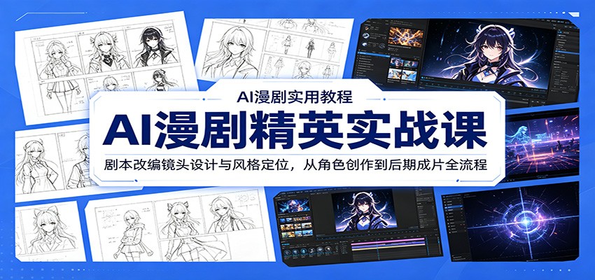 AI漫剧精英实战课：剧本改编镜头设计与风格定位，从角色创作到后期成片全流程-零创仓