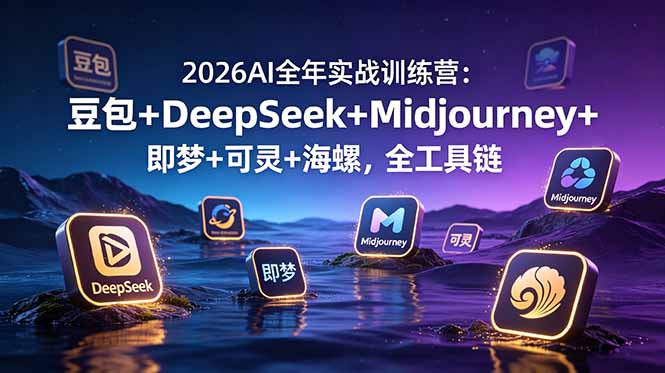 2026AI全年实战训练营：豆包+DeepSeek+Midjourney+即梦+可灵+海螺，全工具链-零创仓