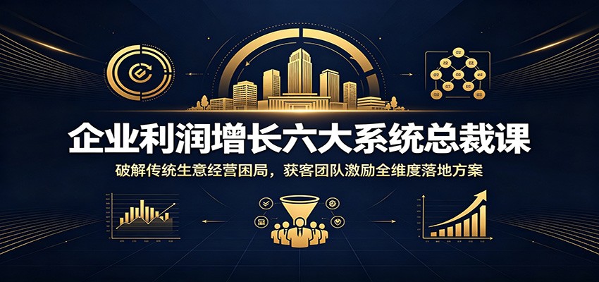 企业利润增长六大系统总裁课：破解传统生意经营困局，获客团队激励全维度落地方案-零创仓
