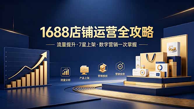 1688店铺没流量？产品上架不到7星？数字营销不会投？全套运营技能一次学(更新6月-零创仓