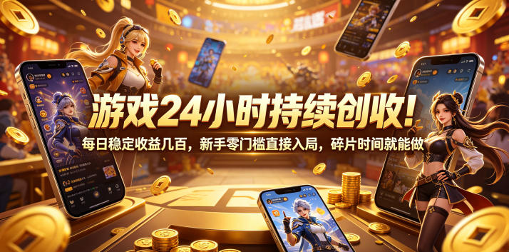 游戏24小时持续创收!每日稳定收益几百,新手零门槛直接入局,碎片时间就能做【揭秘】-零创仓