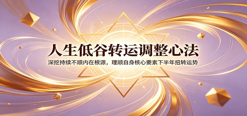 人生低谷转运调整心法：深挖持续不顺内在根源，理顺自身核心要素下半年扭转运势-零创仓