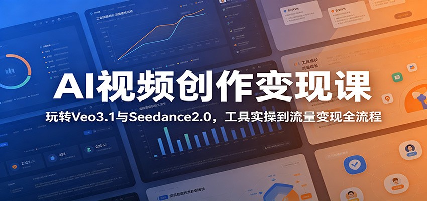 AI视频创作变现课:玩转Veo3.1与Seedance2.0,工具实操到流量变现全流程-零创仓