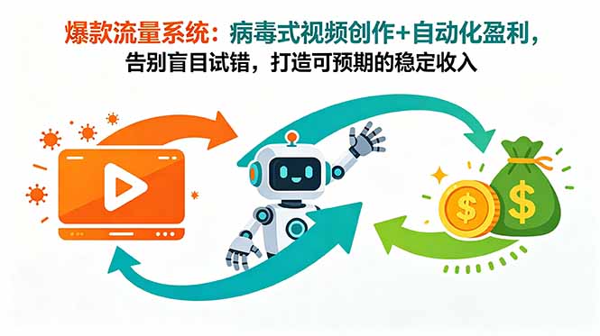 爆款流量系统:病毒式视频创作+自动化盈利,告别盲目试错,打造可预期的稳定收入-零创仓