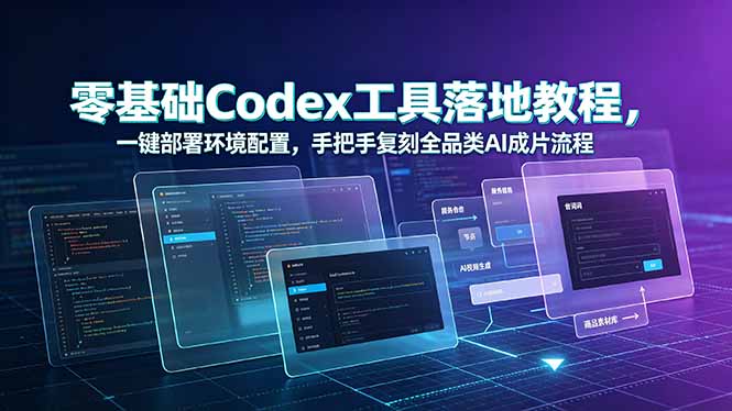 零基础Codex工具落地教程,一键部署环境配置,手把手复刻全品类AI成片流程-零创仓