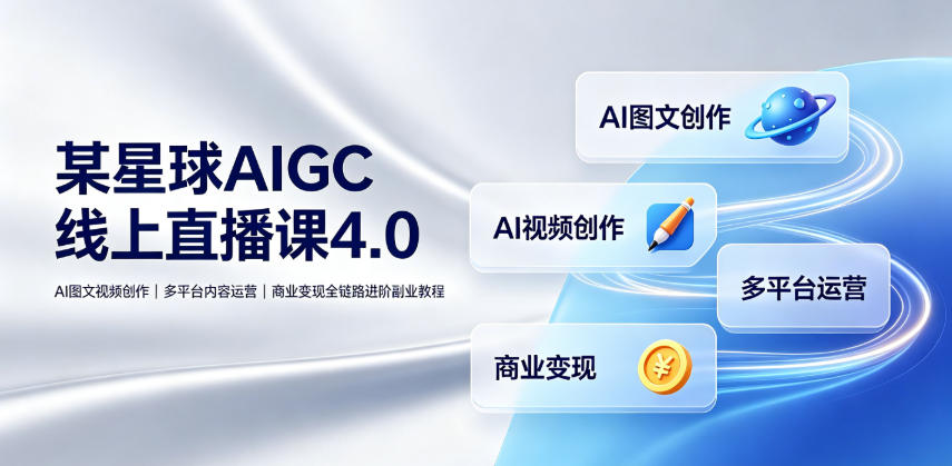 某星球AIGC线上直播课4.0｜AI图文视频创作、多平台内容运营、商业变现全链路进阶副业教程-零创仓