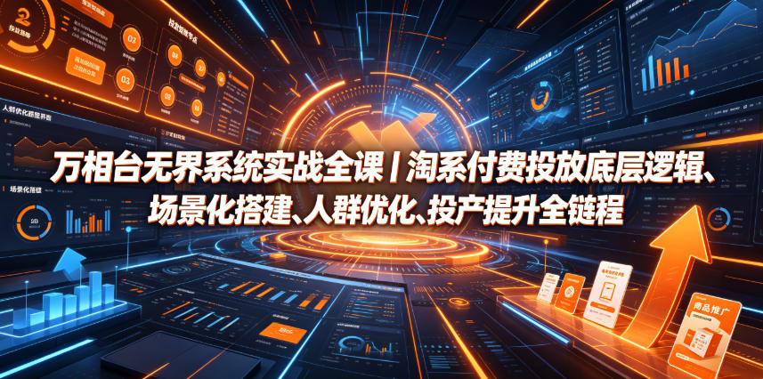 万相台无界系统实战全课｜淘系付费投放底层逻辑、场景化搭建、人群优化、投产提升全链路运营教程-零创仓