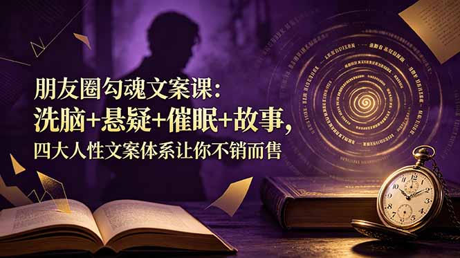 朋友圈勾魂文案课：洗脑+悬疑+催眠+故事，四大人性文案体系让你不销而售-零创仓