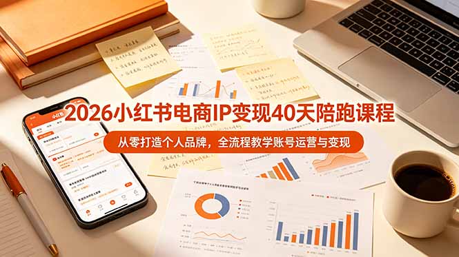 2026小红书电商IP变现40天陪跑课程-11期，从零打造个人品牌，全流程教学账号运营与变现-零创仓