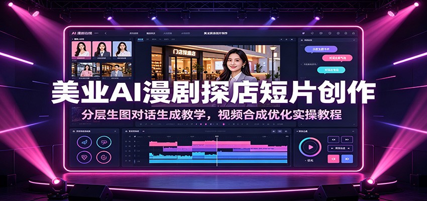 美业AI漫剧探店短片创作：分层生图对话生成教学，视频合成优化实操教程-零创仓