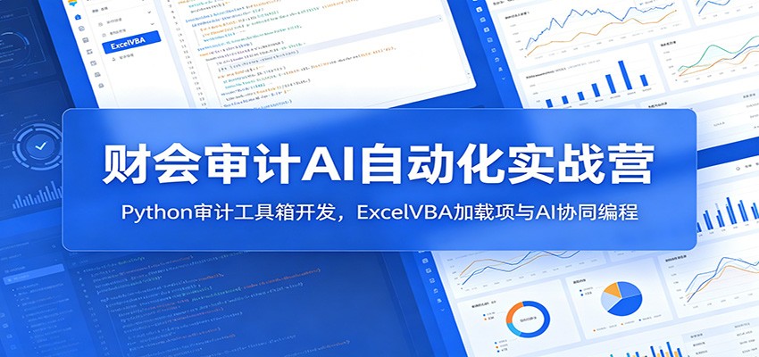 财会审计AI自动化实战营：Python审计工具箱开发，ExcelVBA加载项与AI协同编程-零创仓