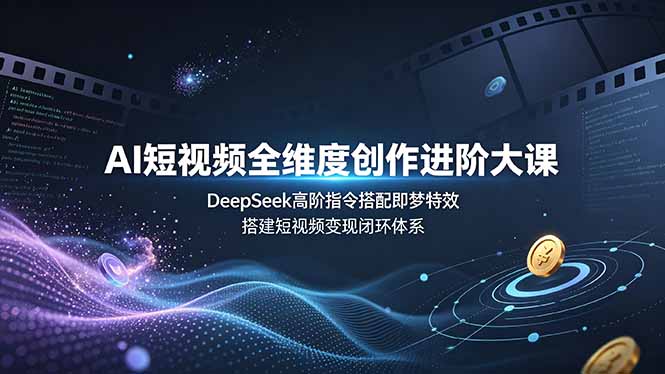AI短视频全维度创作进阶大课,DeepSeek高阶指令搭配即梦特效,搭建短视频变现闭环体系-零创仓