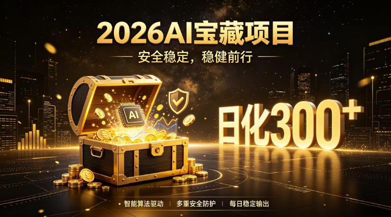 2026AI安全掘金项目，日化稳定300+，无需人为干预操作，当天见收益，操作简单【揭秘】-零创仓