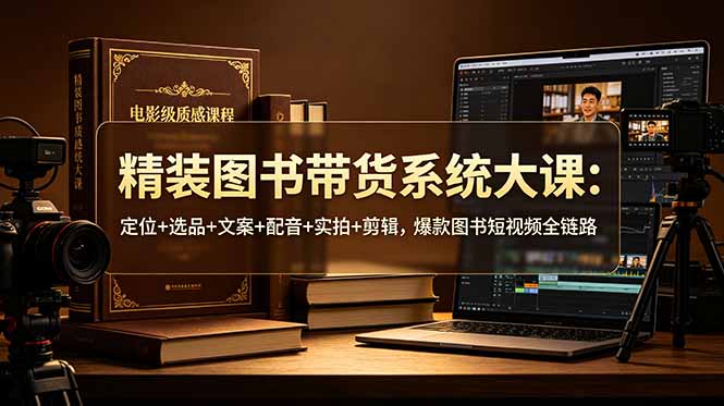 精装图书带货系统大课：定位+选品+文案+配音+实拍+剪辑，爆款图书短视频全链路-零创仓
