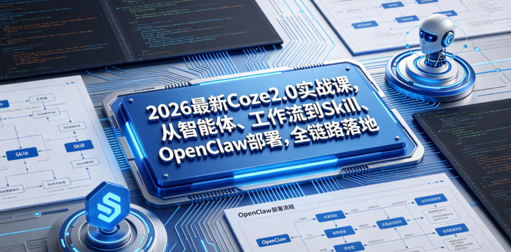 2026最新Coze2.0实战课，从智能体、工作流到Skill、OpenClaw部署，全链路落地-零创仓