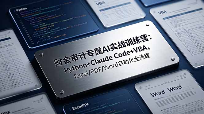 财会审计专属 AI实战训练营-更新：Python+Claude Code+VBA，Excel/PDF/Word自动化全流程-零创仓