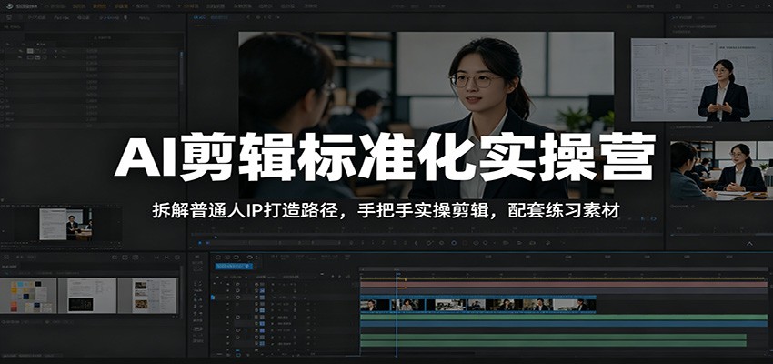 AI剪辑标准化实操营:拆解普通人IP打造路径,手把手实操剪辑,配套练习素材-零创仓