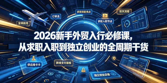 2026新手外贸入行必修课,从求职入职到独立创业的全周期干货-零创仓