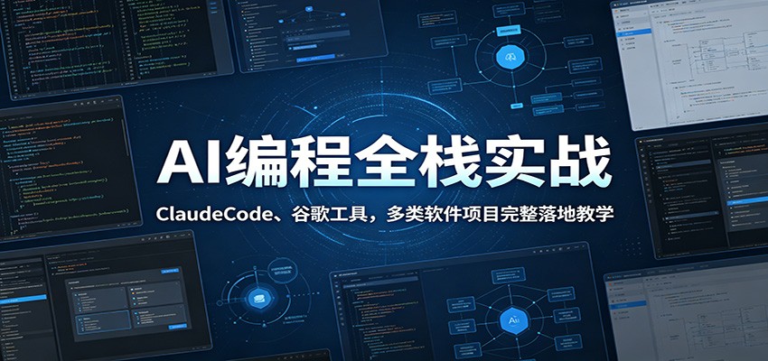 AI编程全栈实战:ClaudeCode、谷歌工具,多类软件项目完整落地教学-零创仓