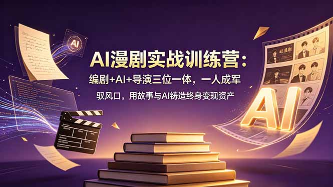 AI漫剧实战训练营：编剧+AI+导演三位一体，一人成军 驭风口，用故事与AI铸造终身变现资产-零创仓