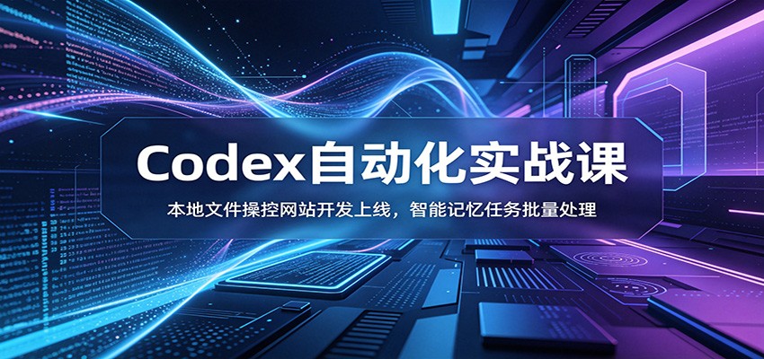 Codex自动化实战课：本地文件操控网站开发上线，智能记忆任务批量处理-零创仓