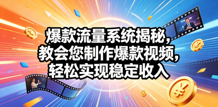 爆款流量系统揭秘,教会您制作爆款视频,轻松实现稳定收入【原创双语字幕】-零创仓