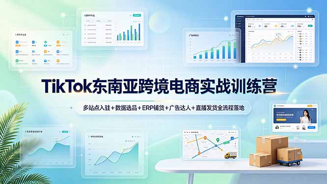TikTok东南亚跨境电商实战训练营：多站点入驻+数据选品+ERP铺货+广告达人+直播发货全流程落地-零创仓