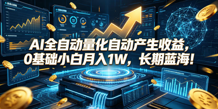 AI全自动量化自动产生收益，0基础小白月入1W，长期蓝海！【揭秘】-零创仓