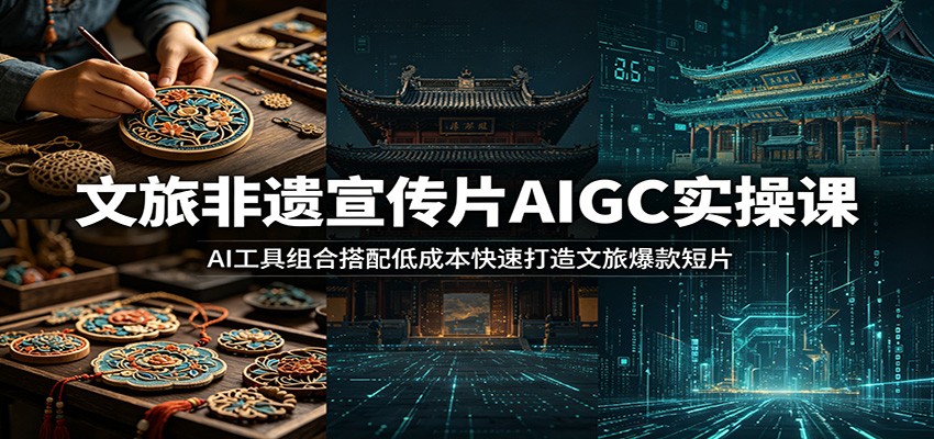 文旅非遗宣传片AIGC实操课：AI工具组合搭配低成本快速打造文旅爆款短片-零创仓