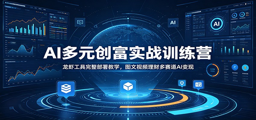 AI多元创富实战训练营：龙虾工具完整部署教学，图文视频理财多赛道AI变现-零创仓