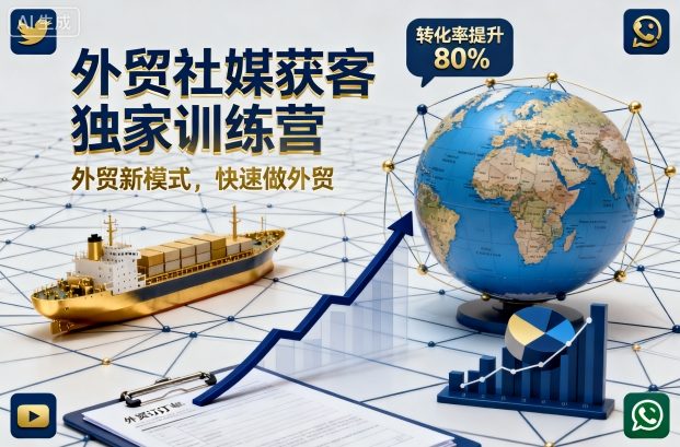 外贸社媒获客独家训练营,外贸新模式,快速做外贸(更新26年6月)-零创仓