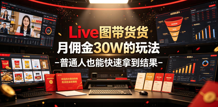 Live图带货月佣金30W的玩法-普通人也能快速拿到结果-零创仓
