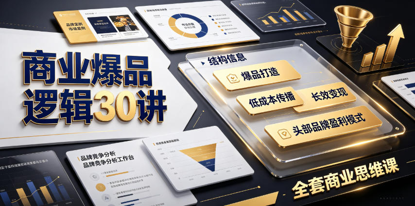 商业爆品逻辑30讲｜拆解各行各业头部品牌盈利模式，吃透爆品打造、低成本传播、长效变现全套商业思维课-零创仓