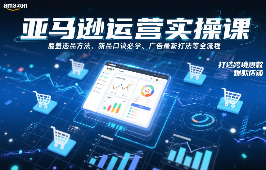 亚马逊运营实操课，覆盖选品方法、新品口诀必学、广告最新打法等全流程，打造跨境爆款店铺(更新6月)-零创仓