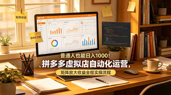 普通人也能日入 1000！拼多多虚拟店自动化运营，矩阵放大收益全程实操流程-零创仓