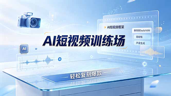 老陈AI短视频训练场：AI短视频框架+换背景SwitchXAI+首尾帧+声音生成，轻松复刻爆款-零创仓