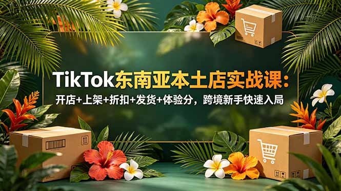 TikTok东南亚本土店实战课：开店+上架+折扣+发货+体验分，跨境新手快速入局-零创仓