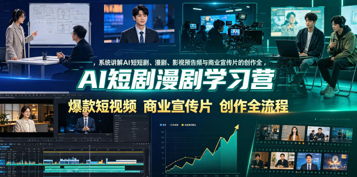 AI短剧漫剧学习营，系统讲解AI短剧、漫剧、影视预告片、爆款短视频与商业宣传片的创作全流程-零创仓