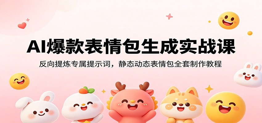 AI爆款表情包生成实战课：反向提炼专属提示词，静态动态表情包全套制作教程-零创仓