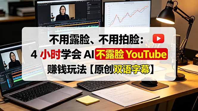 不用露脸、不用拍脸：4 小时学会 AI 不露脸 YouTube 赚钱玩法【原创双语字幕】-零创仓