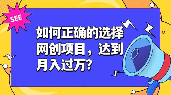 如何正确的选择网创项目,达到月入过万?,本课程教你正确选择项目。-零创仓