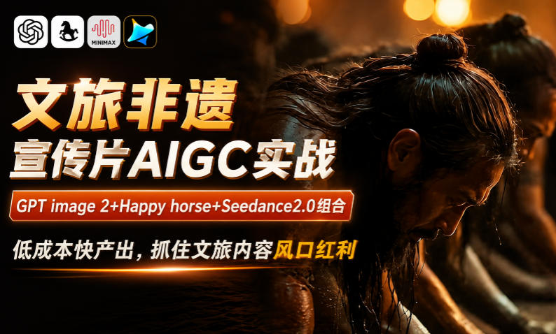文旅非遗宣传片AIGC实战，GPT image 2+Happy horse+Seedance2.0组合，低成本快产出，抓住文旅内容风口红利-零创仓