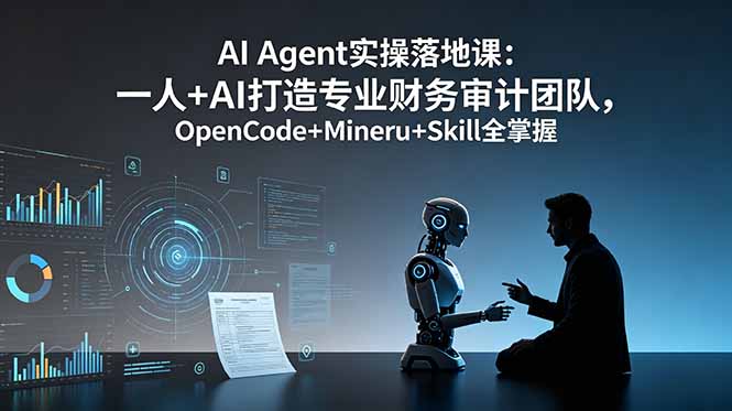 AI Agent实操落地课：一人+AI打造专业财务审计团队，OpenCode+Mineru+Skill全掌握-零创仓