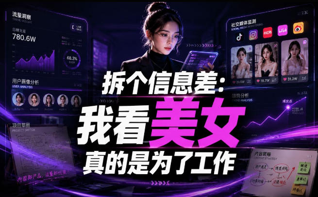 【理直气壮】我给看美女找了一个非常恰当的理由,信息差项目-零创仓