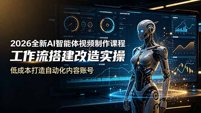 2026全新AI Codex智能体视频制作课程，工作流搭建改造实操，低成本打造自动化内容账号-零创仓