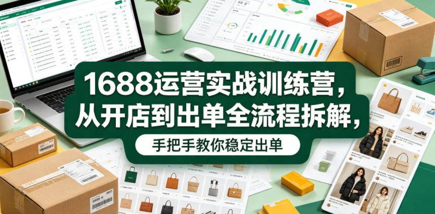 1688运营实战训练营,从开店到出单全流程拆解,手把手教你稳定出单(更新0620)-零创仓