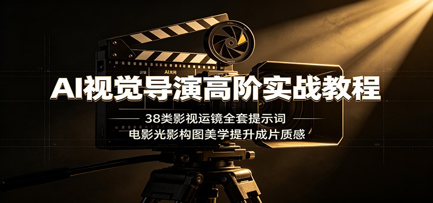 AI视觉导演高阶实战教程：38类影视运镜全套提示词，电影光影构图美学提升成片质感-零创仓