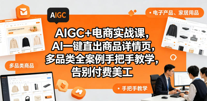 AIGC+电商实战课,AI一键直出商品详情页,多品类全案例手把手教学,告别付费美工(更新0704)-零创仓