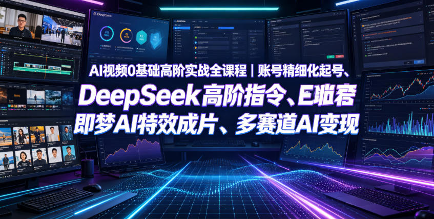 AI视频0基础高阶实战全课程|账号精细化起号、DeepSeek高阶指令、即梦AI特效成片、多赛道AI短视频量产变现-零创仓