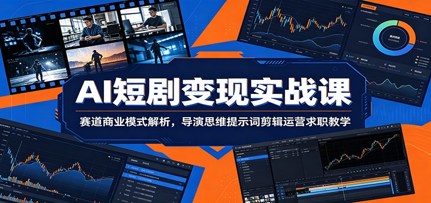AI短剧变现实战课：赛道商业模式解析，导演思维提示词剪辑运营求职教学-零创仓